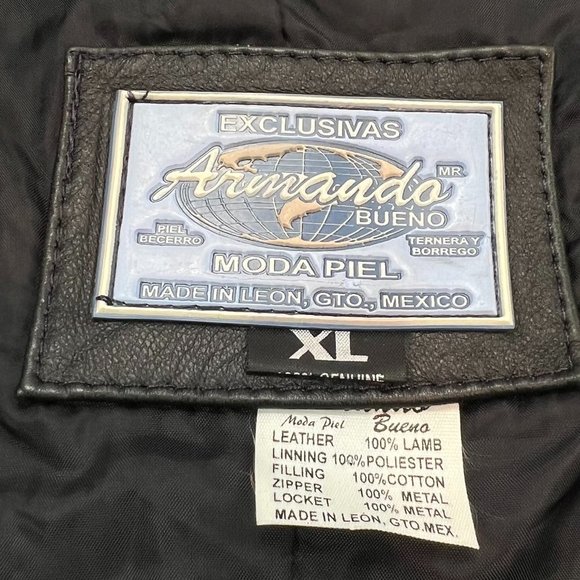 Armando Bueno Black Leather Jacket - Picture 5 of 11